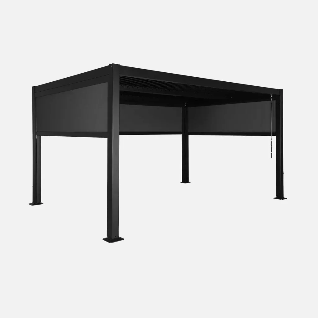 Pergola bioclimatique 4x3m aluminium acier Palace avec stores latéraux kit terrasse jardin