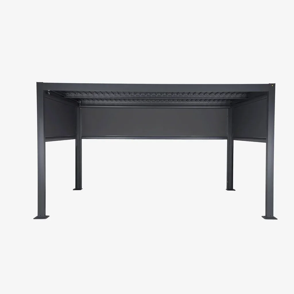 Pergola bioclimatique 4x3m aluminium acier Palace avec stores latéraux