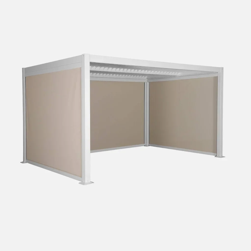 Pergola bioclimatique 4x3m aluminium acier Palace avec stores latéraux