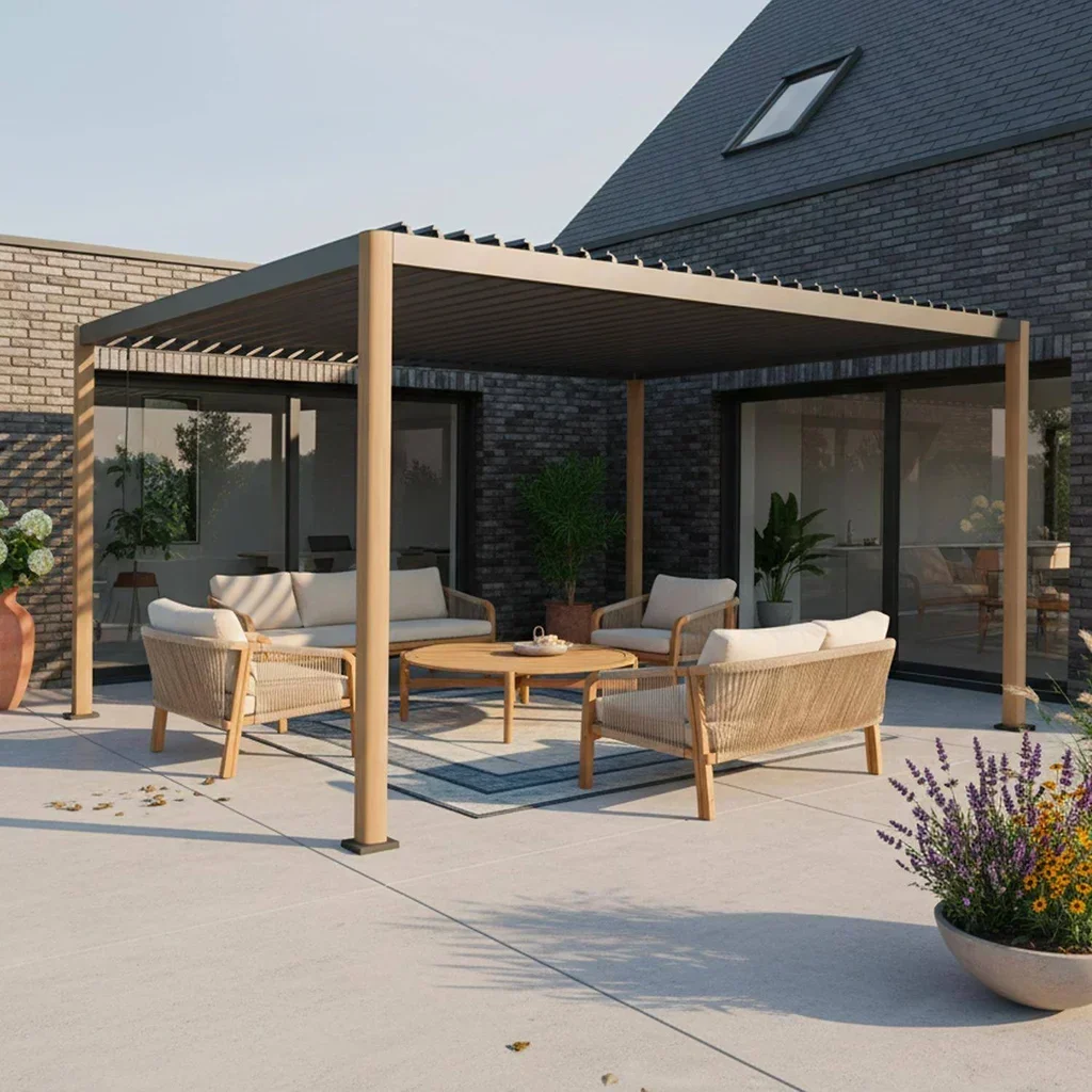 Pergola bioclimatique 4x3m Imperial aluminium lames orientables jardin