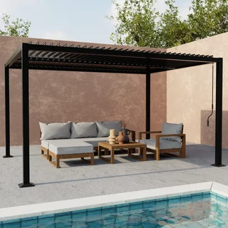 Pergola bioclimatique 4x3m Palace aluminium lames orientables anthracite