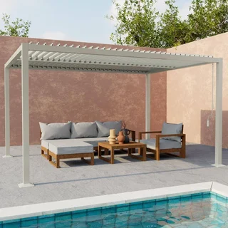 Pergola bioclimatique Palace 4x3m aluminium anthracite lames orientables