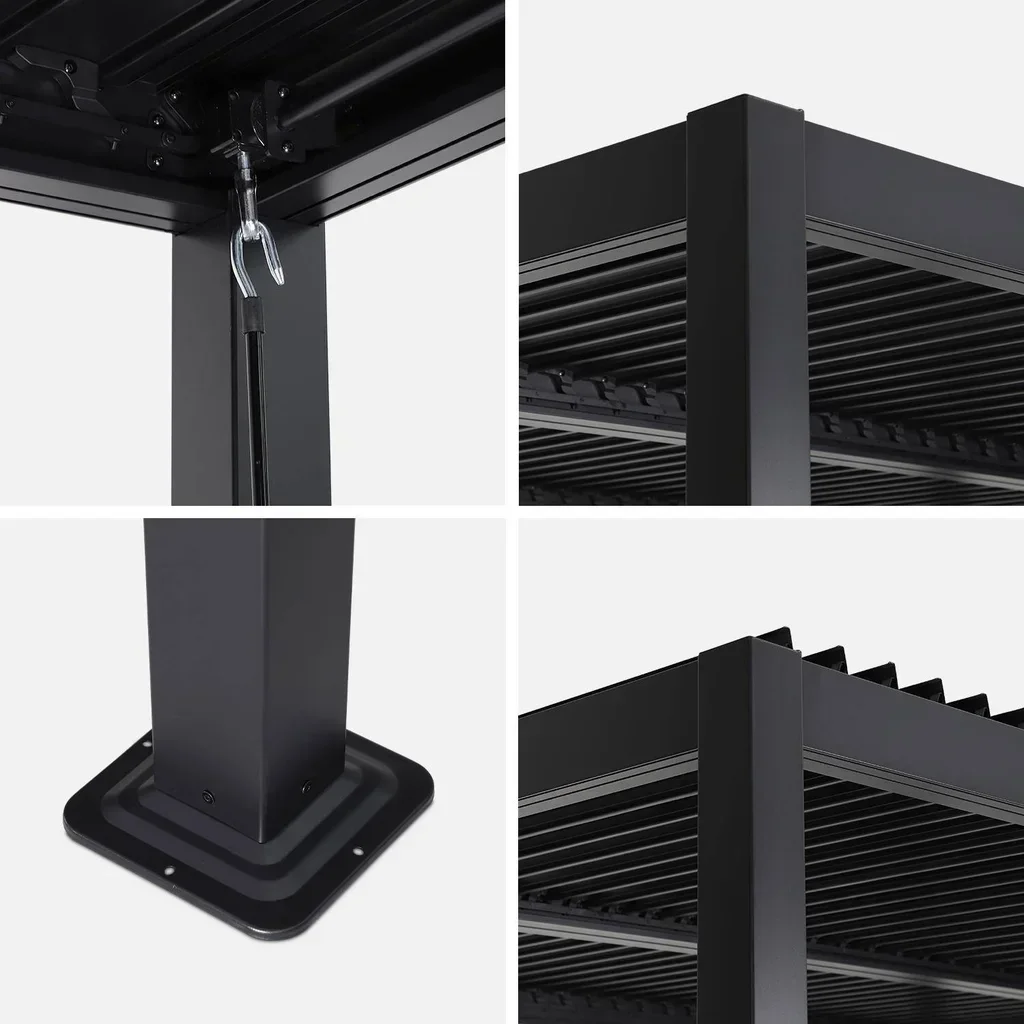 Pergola bioclimatique 4x3m Palace aluminium lames orientables anthracite
