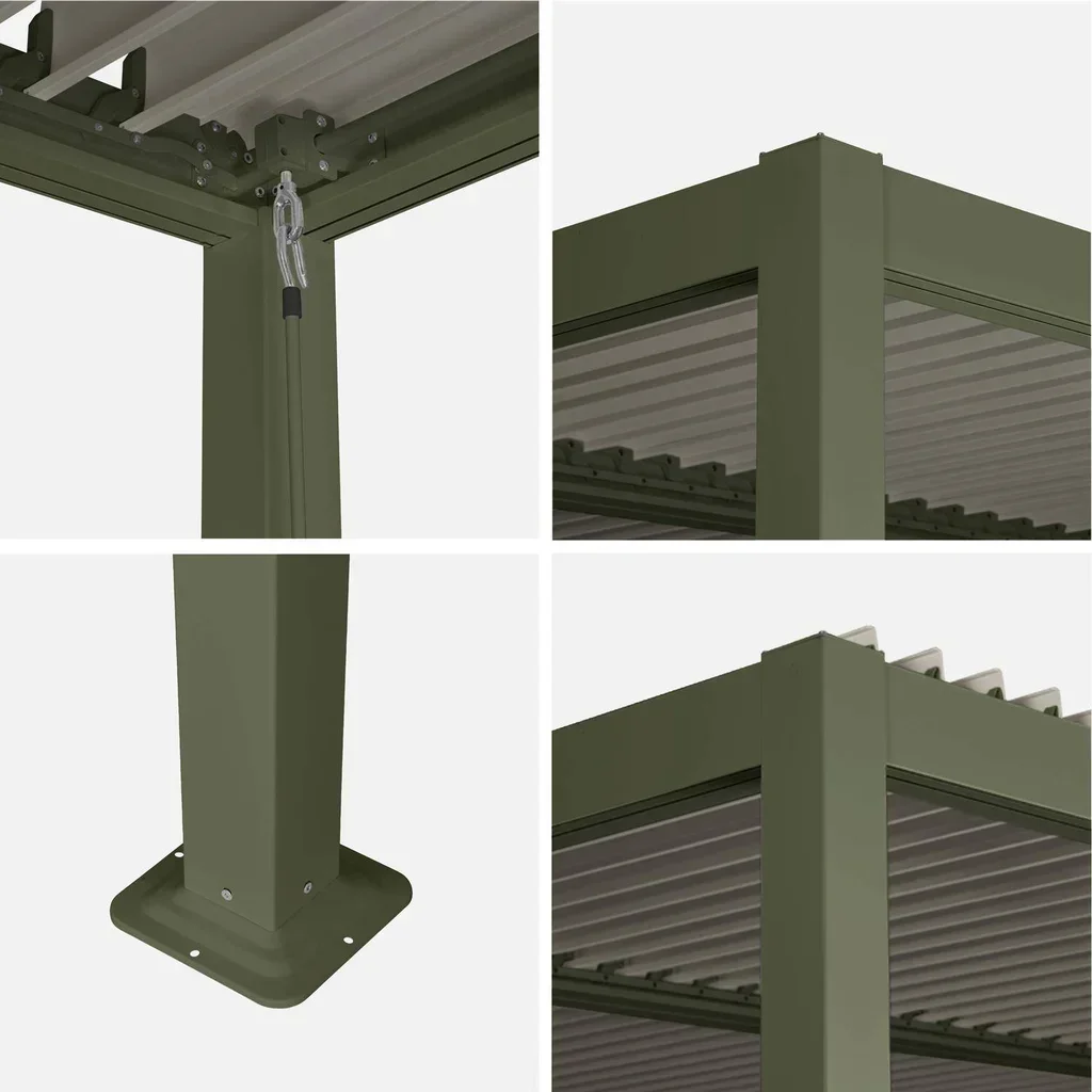 Pergola bioclimatique 4x3m Palace lames orientables aluminium anthracite jardin terrasse