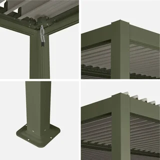 Pergola bioclimatique 4x3m Palace lames orientables aluminium anthracite jardin terrasse
