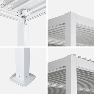 Pergola bioclimatique 4x3m Palace aluminium anthracite lames orientables