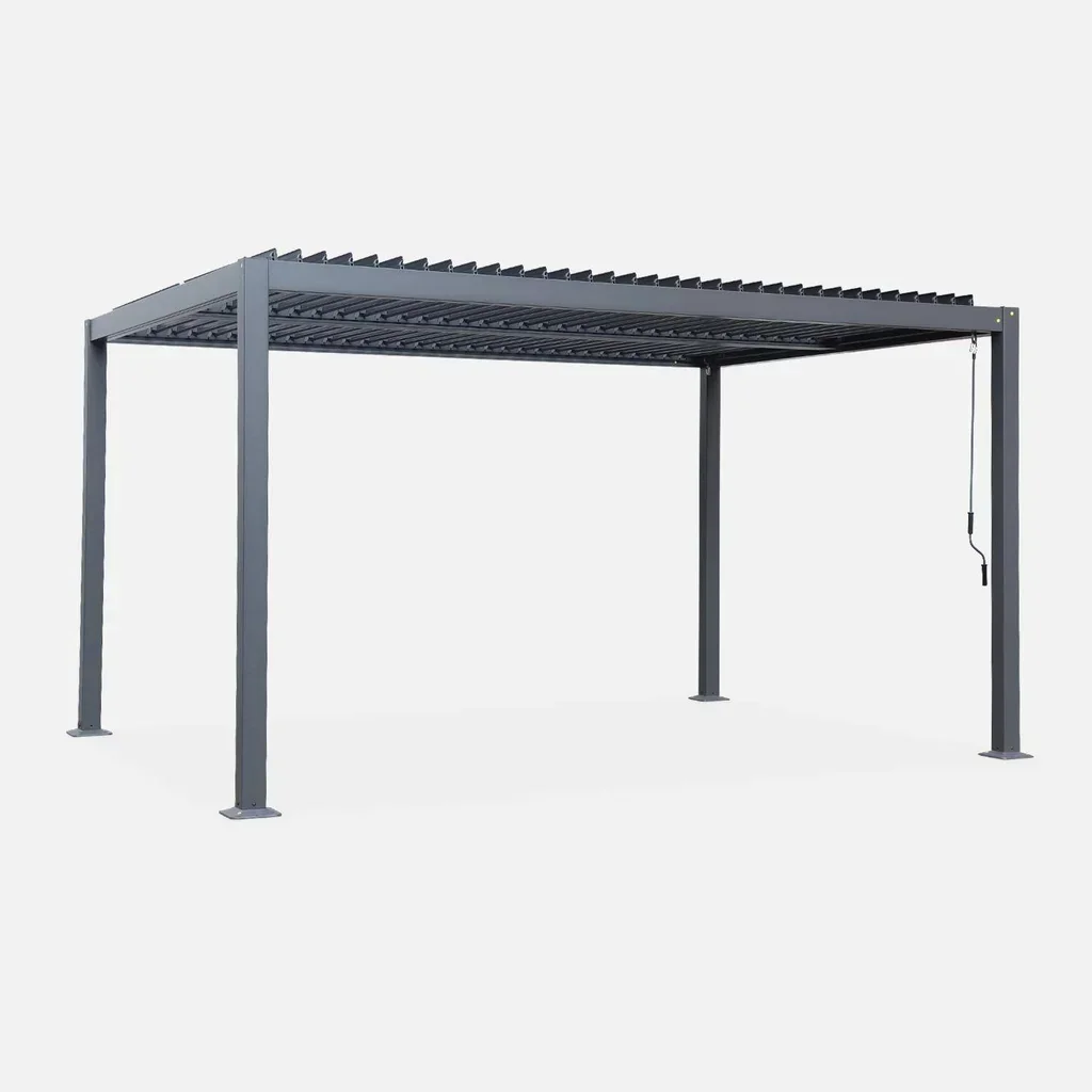 Pergola bioclimatique 4x3m Palace aluminium lames orientables anthracite
