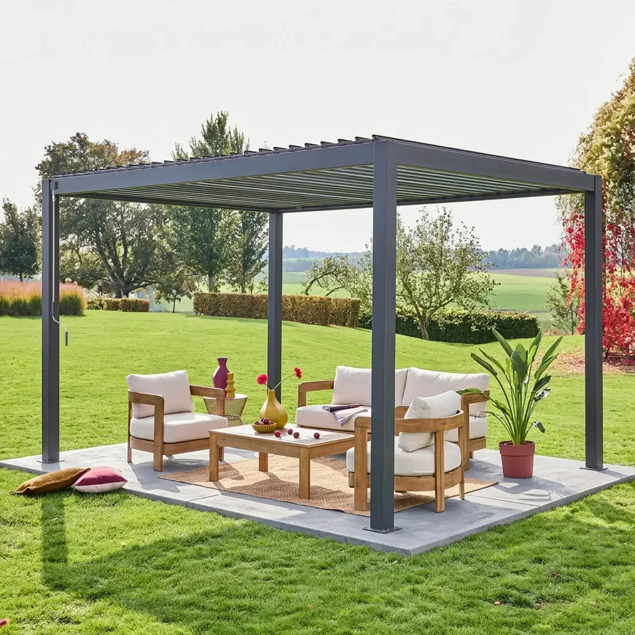 Pergola bioclimatique aluminium 4x3m lames orientables Triomphe