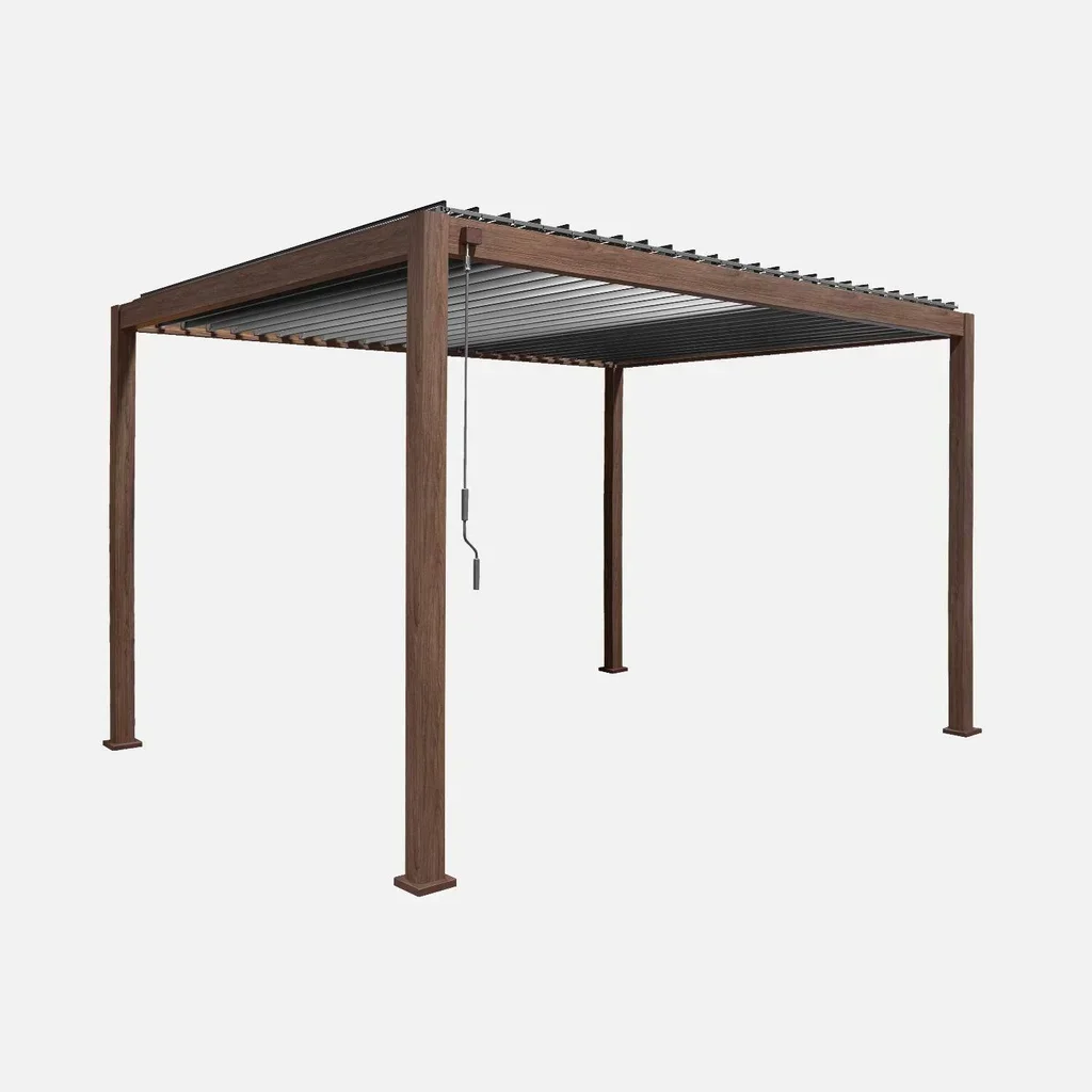 Pérgola bioclimática 4x3m Triomphe aluminio lamas orientables antracita terraza