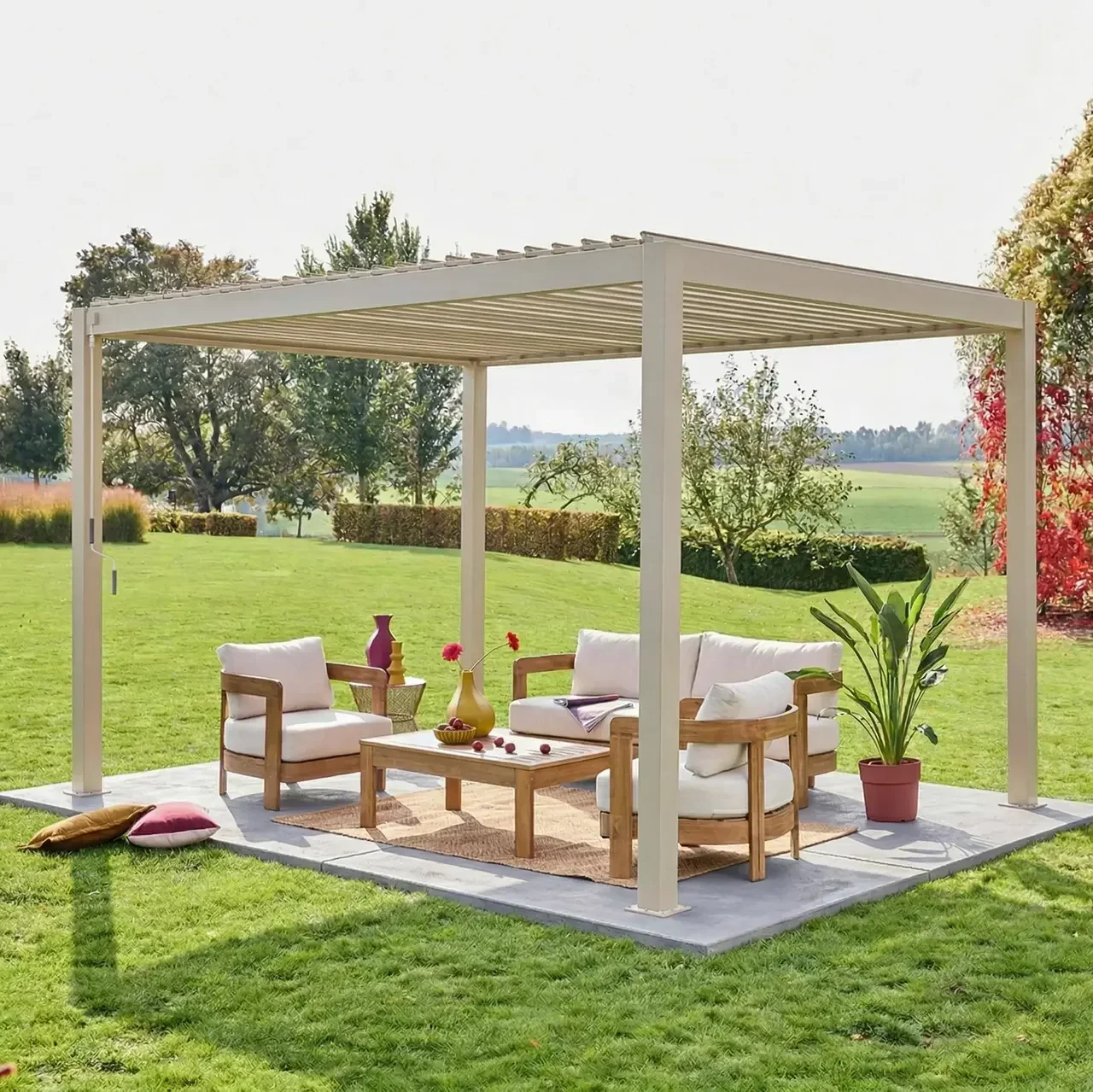 Pérgola bioclimática 4x3m aluminio lamas orientables Triomphe antracita