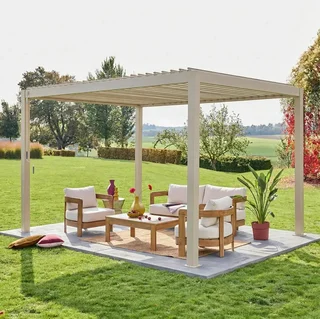 Pérgola bioclimática 4x3m aluminio lamas orientables Triomphe antracita