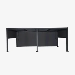 Pergola bioclimatique 6x3m aluminium acier 4 stores modèle Palace