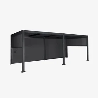 Pergola bioclimatique 6x3m aluminium acier 4 stores modèle Palace