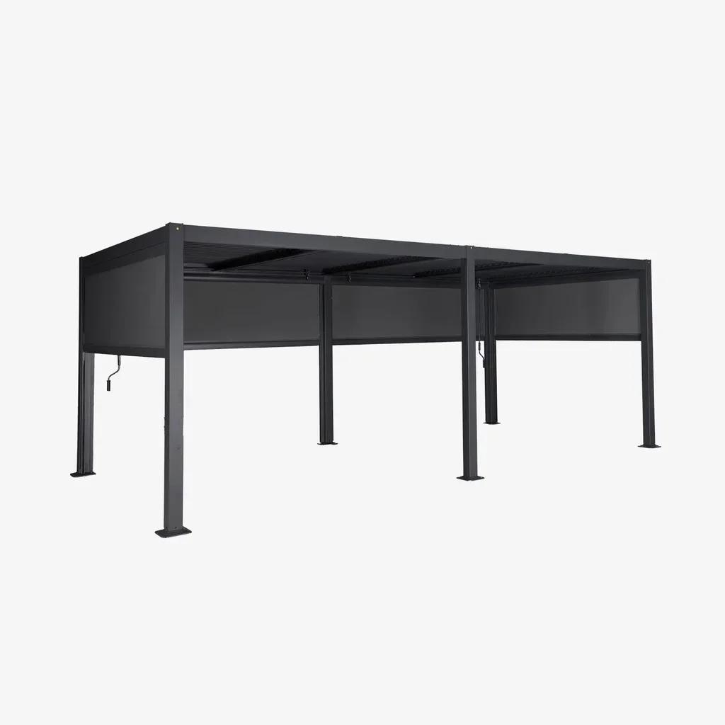 Pergola bioclimatique 6x3m aluminium acier 4 stores modèle Palace