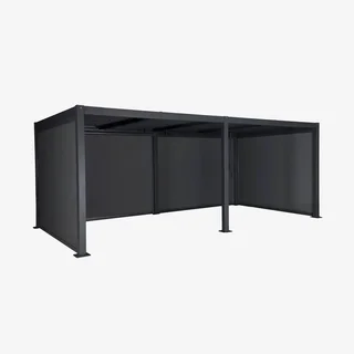 Pergola bioclimatique 6x3m aluminium acier 4 stores modèle Palace