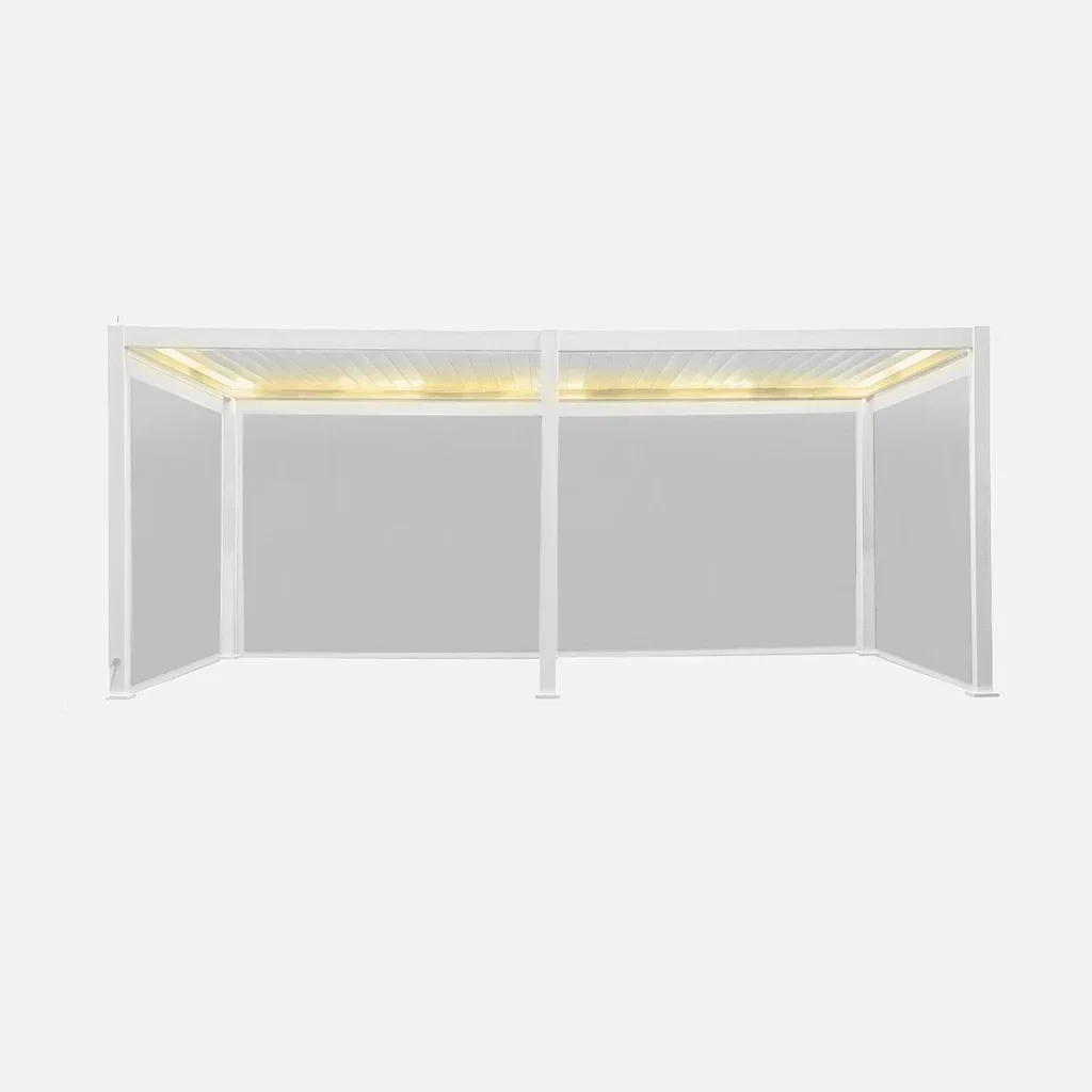 Bioclimatic pergola 6x3m motorized aluminum Triomphe LED side awnings