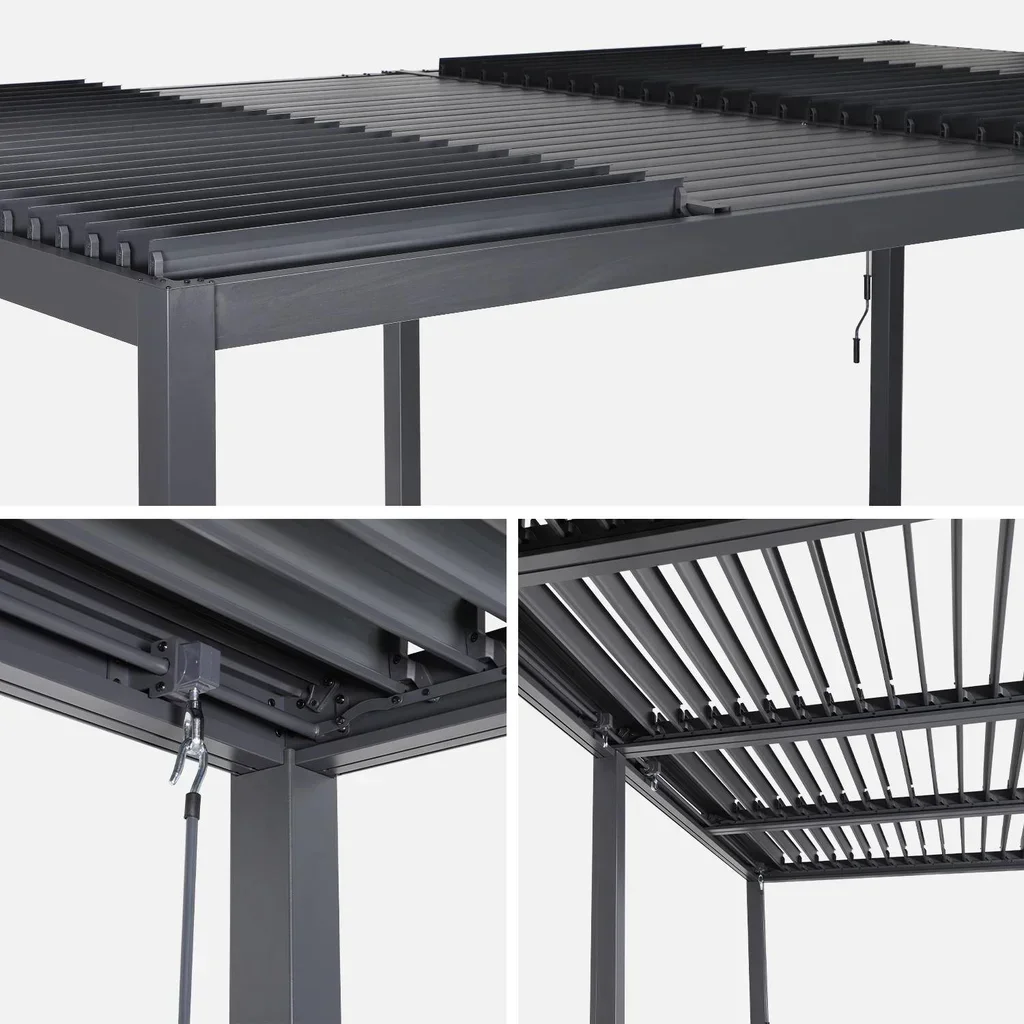 Pergola bioclimatique 6x3m Palace aluminium lames orientables jardin terrasse