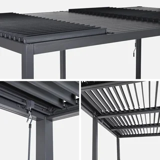 Pergola bioclimatique 6x3m Palace aluminium lames orientables jardin terrasse