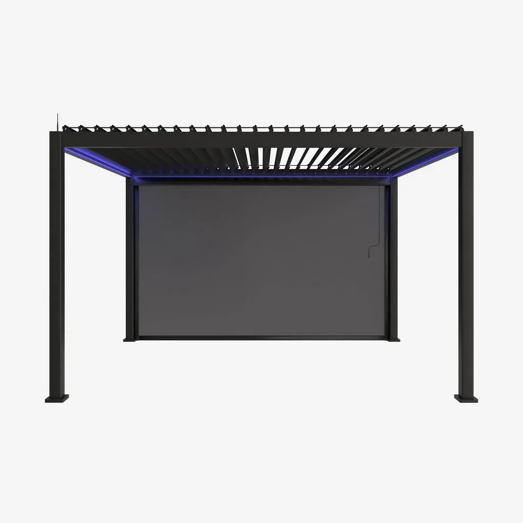 Pergola bioclimatique alu motorisée 4x3 m LED store latéral Triomphe