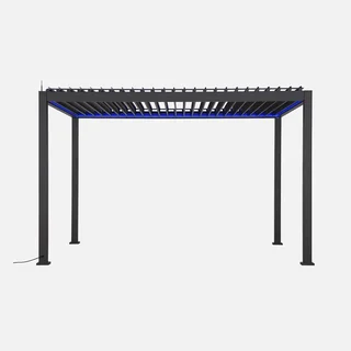 Pergola bioclimatique alu motorisée 4x3 m LED store latéral Triomphe