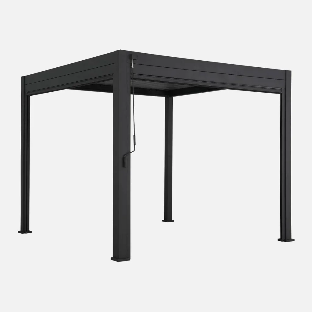 Pergola bioclimatique aluminium 3x3m Triomphe avec double store