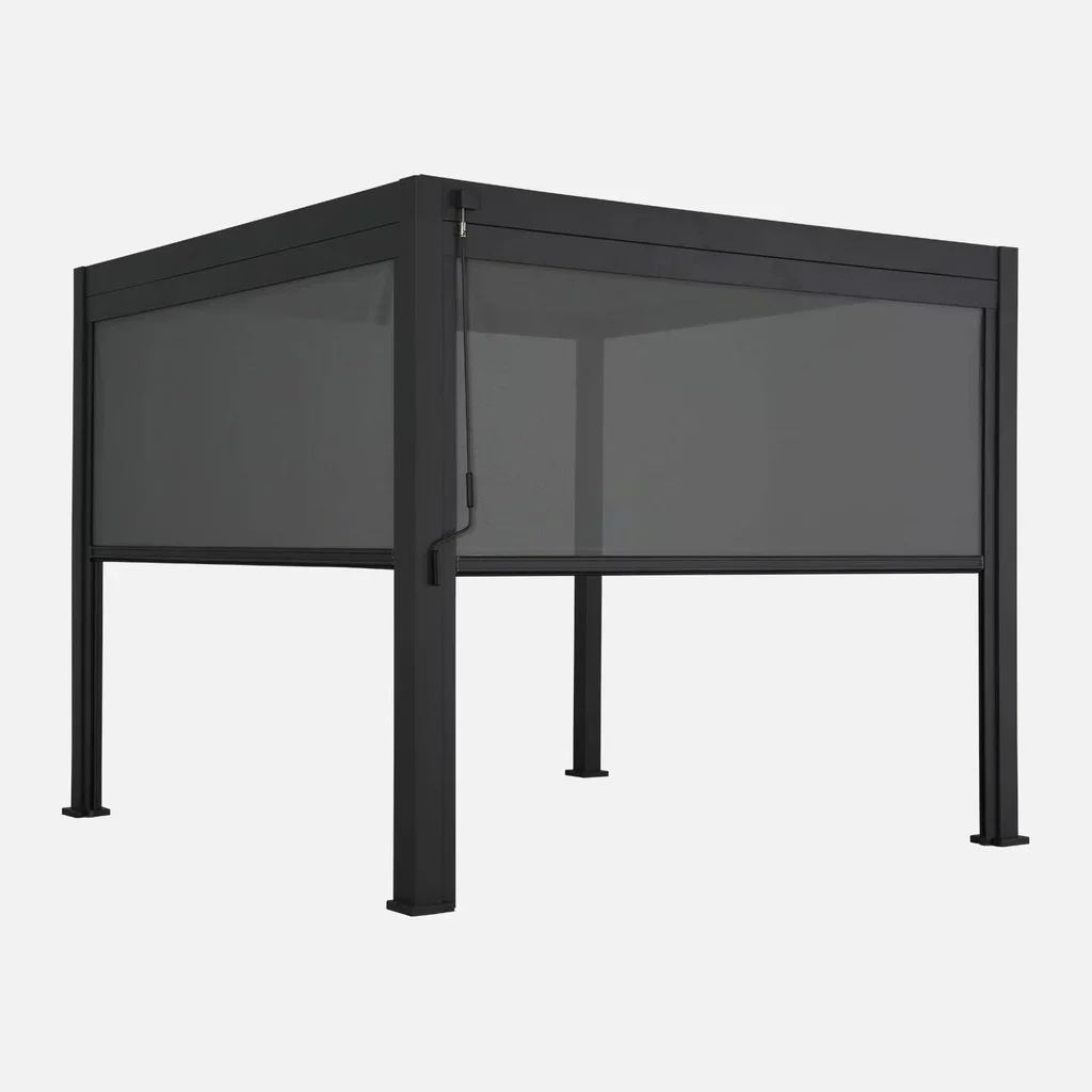 Pergola bioclimatique aluminium 3x3m Triomphe avec double store
