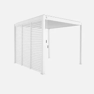 Pergola bioclimatique aluminium 3x3m Triomphe V2 avec 3 persiennes orientables 100 cm