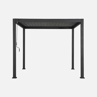 Pergola bioclimatique aluminium 3x3m V2 Triomphe lames orientables 3 persiennes 100 cm