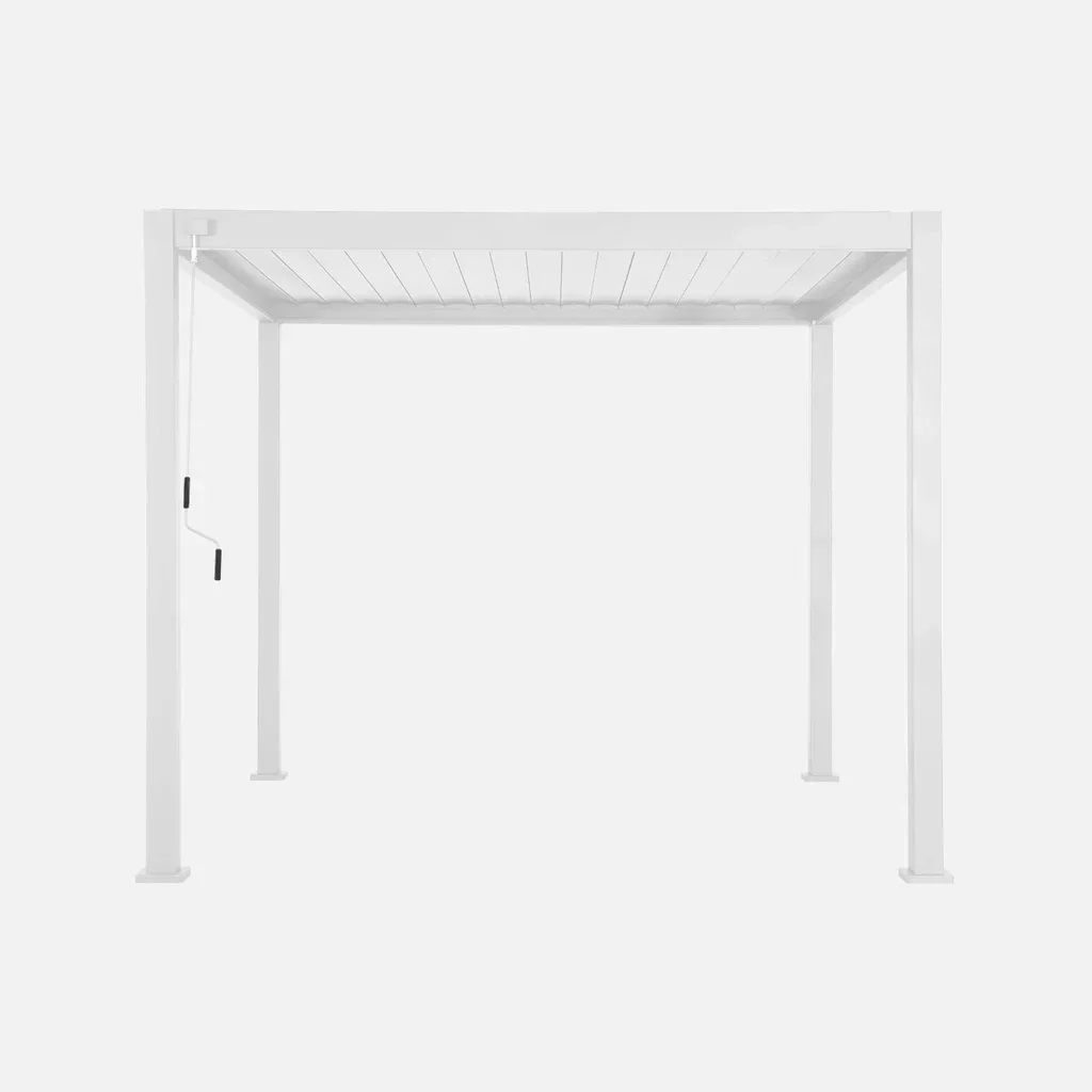 Pergola bioclimatique aluminium 3x3m Triomphe V2 avec 3 persiennes orientables 100 cm