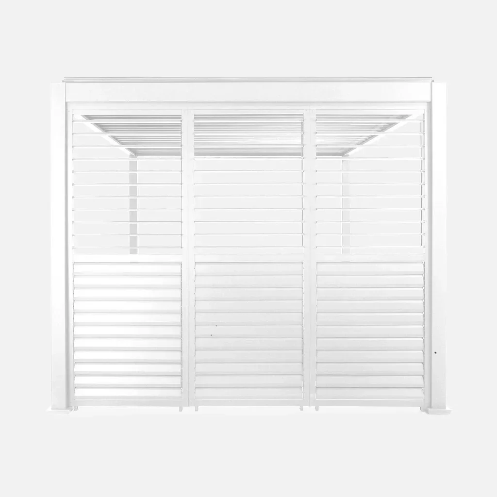 Pergola bioclimatique aluminium 4x3m lames orientables persiennes Triomphe