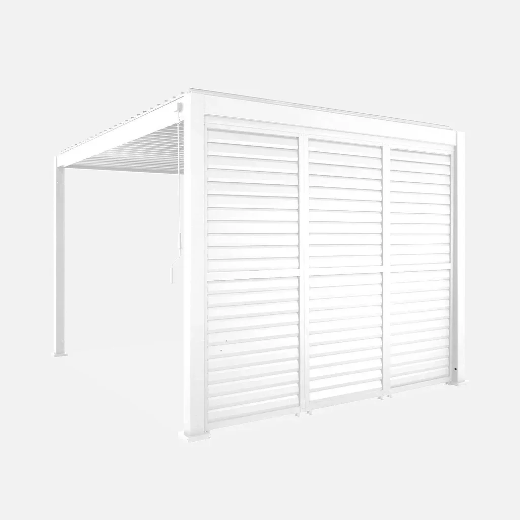 Pergola bioclimatique aluminium 4x3m lames orientables persiennes Triomphe