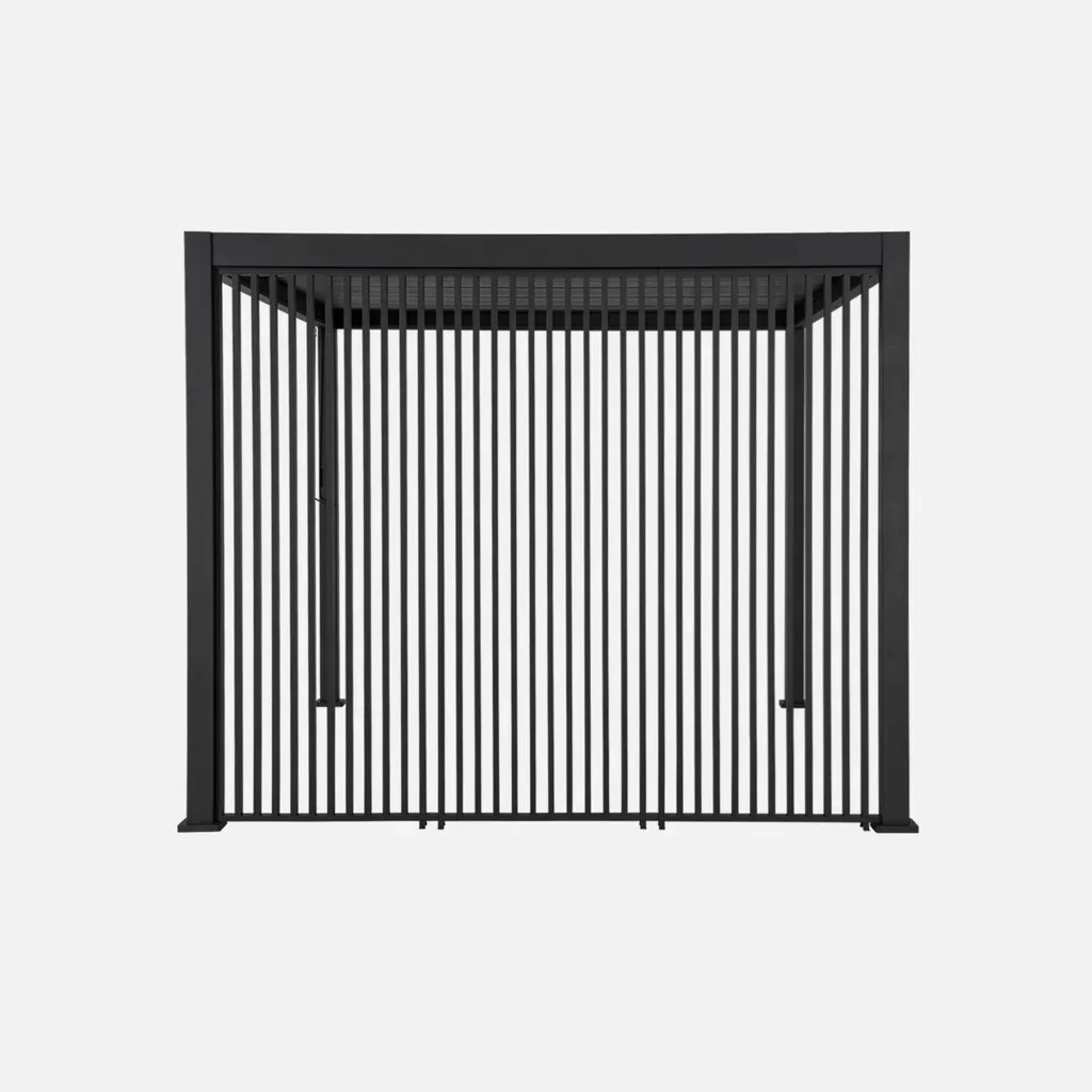 Pergola bioclimatique aluminium 4x3m avec stores verticaux Triomphe