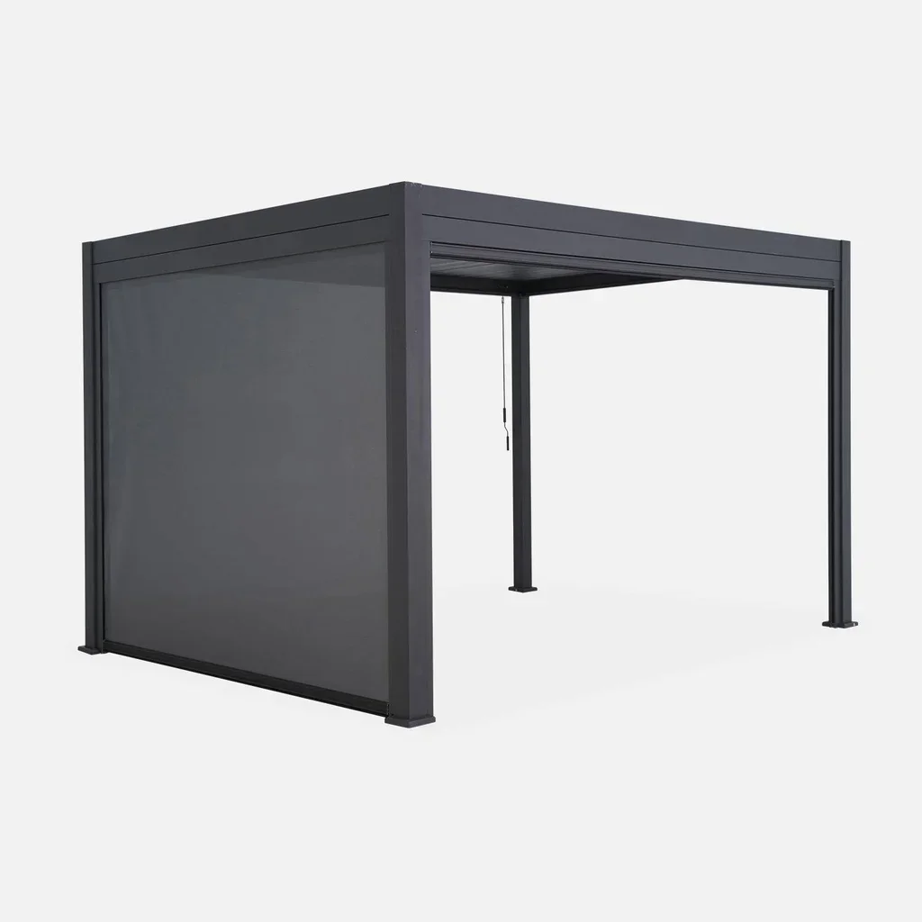 Pergola bioclimatique aluminium 4x3m Triomphe avec stores latéraux
