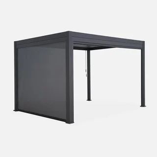 Pergola bioclimatique aluminium 4x3m Triomphe avec stores latéraux