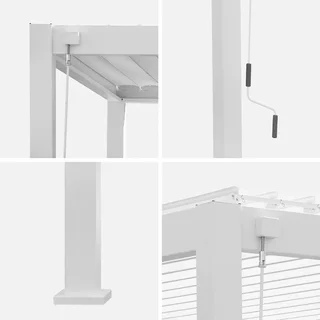 Pergola bioclimatique aluminium 4x3m Triomphe avec stores latéraux
