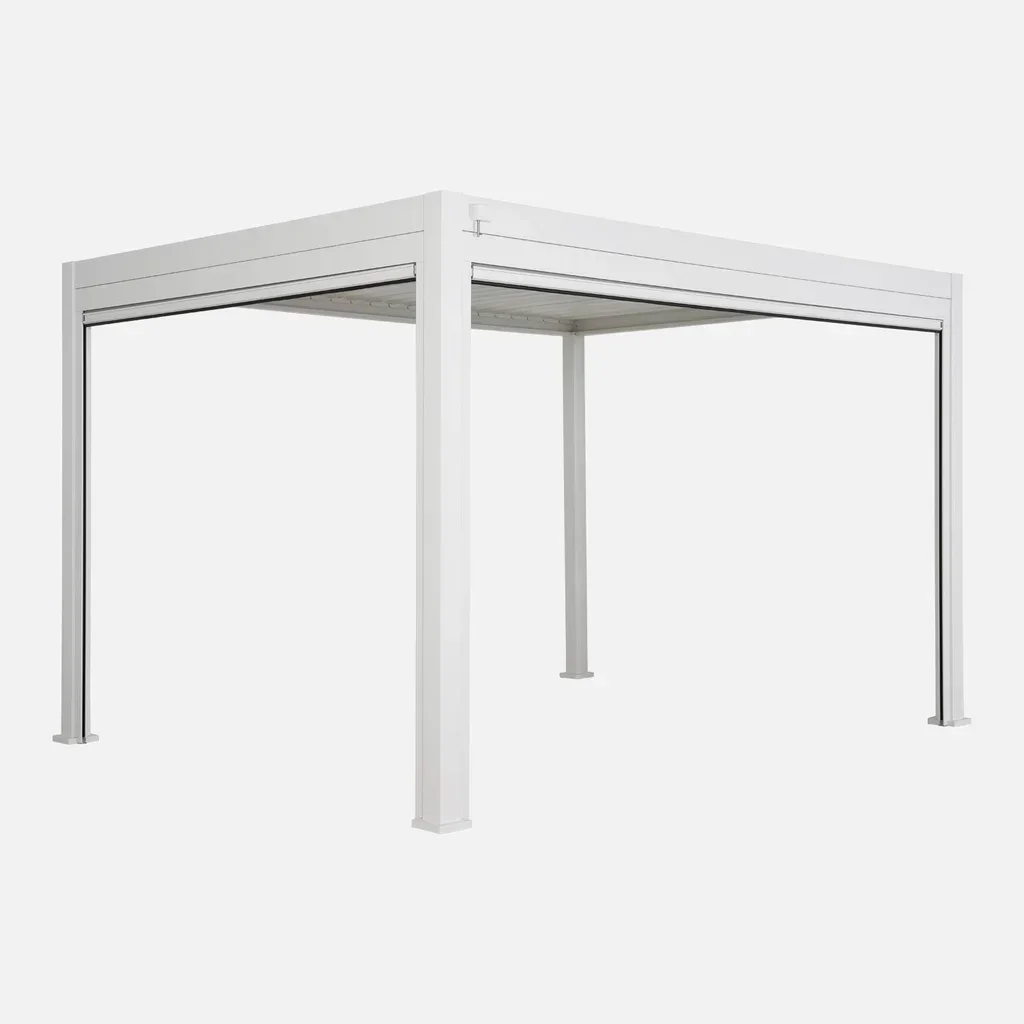 Pergola bioclimatique aluminium 4x3m Triomphe avec stores latéraux