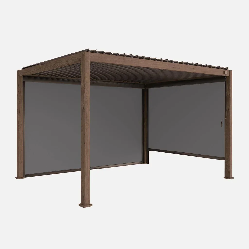 Pergola bioclimatique aluminium 4x3m Triomphe avec stores latéraux