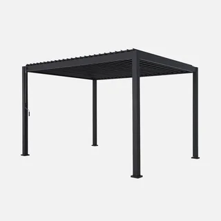 Pergola Bioclimatica Alluminio 4x3m Triomphe con 3 Persiane Verticali 130cm | Tettoia Esterna Regolabile