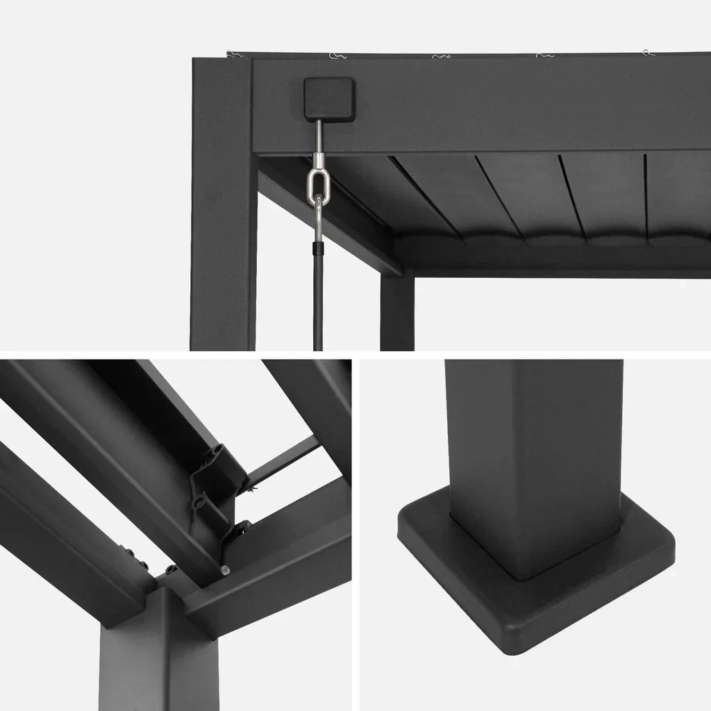 Pergola bioclimatique aluminium 4x3m avec panneau latéral orientable modèle Triomphe