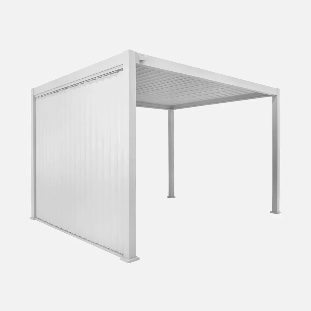 Pergola bioclimatique aluminium 4x3m Triomphe avec panneau latéral orientable