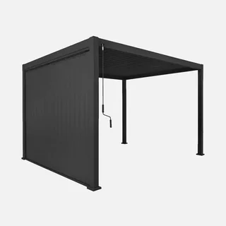 Pergola bioclimatique aluminium 4x3m avec panneau latéral orientable modèle Triomphe