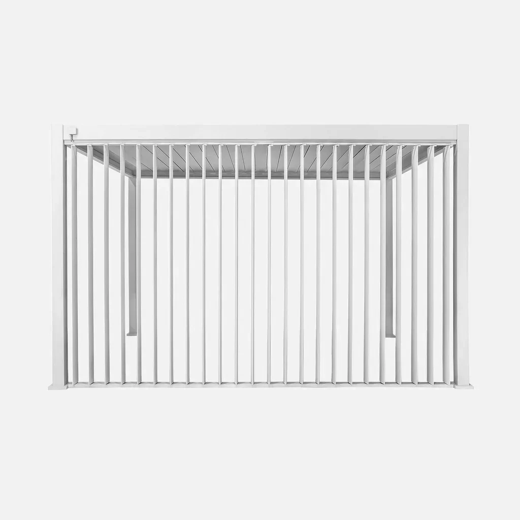 Pergola bioclimatique aluminium 4x3m avec panneau latéral 4m Triomphe