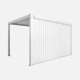 Pergola bioclimatique aluminium 4x3m avec panneau latéral 4m Triomphe