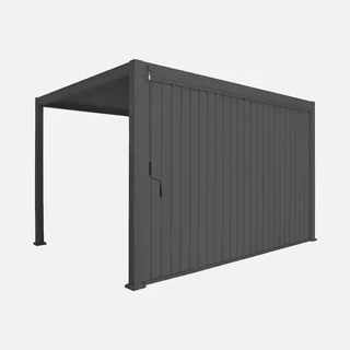 Pergola bioclimatique aluminium 4x3m Triomphe avec panneau latéral orientable 4m pour jardin et terrasse