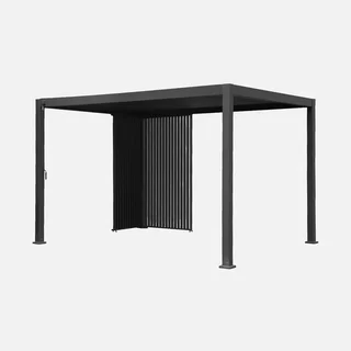 Pergola bioclimatica alluminio 4x3m Triomphe con persiane verticali 100 e 130 cm