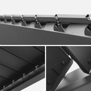 Pergola bioclimatica alluminio 4x3m Triomphe con persiane verticali 100 e 130 cm
