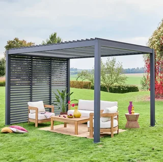 Pérgola bioclimática de alumínio 4x3m Triomphe com persianas ajustáveis