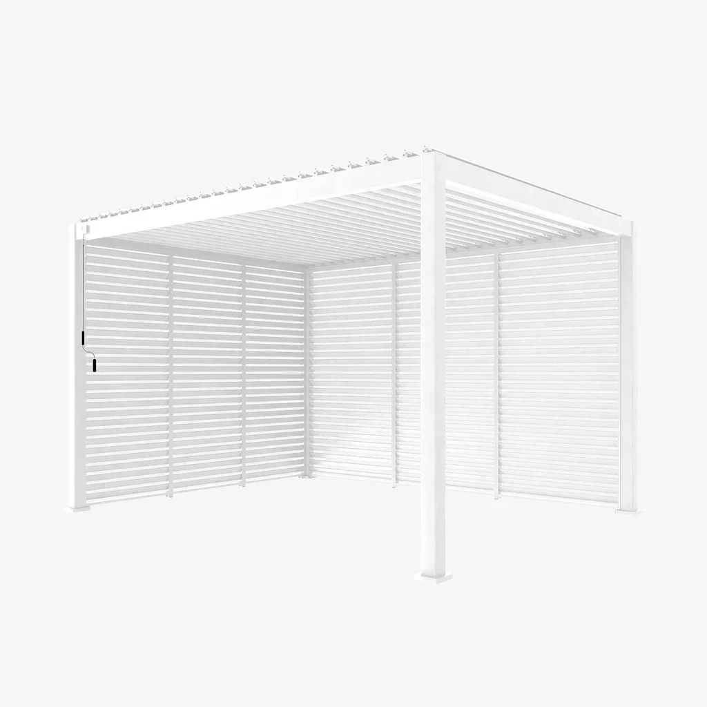 Pérgola bioclimática alumínio 4x3m Triomphe com persianas 100cm - jardim terraço