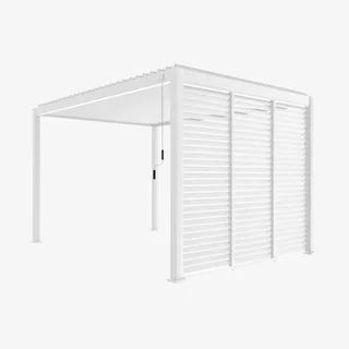 Pérgola bioclimática alumínio 4x3m Triomphe com persianas 100cm - jardim terraço