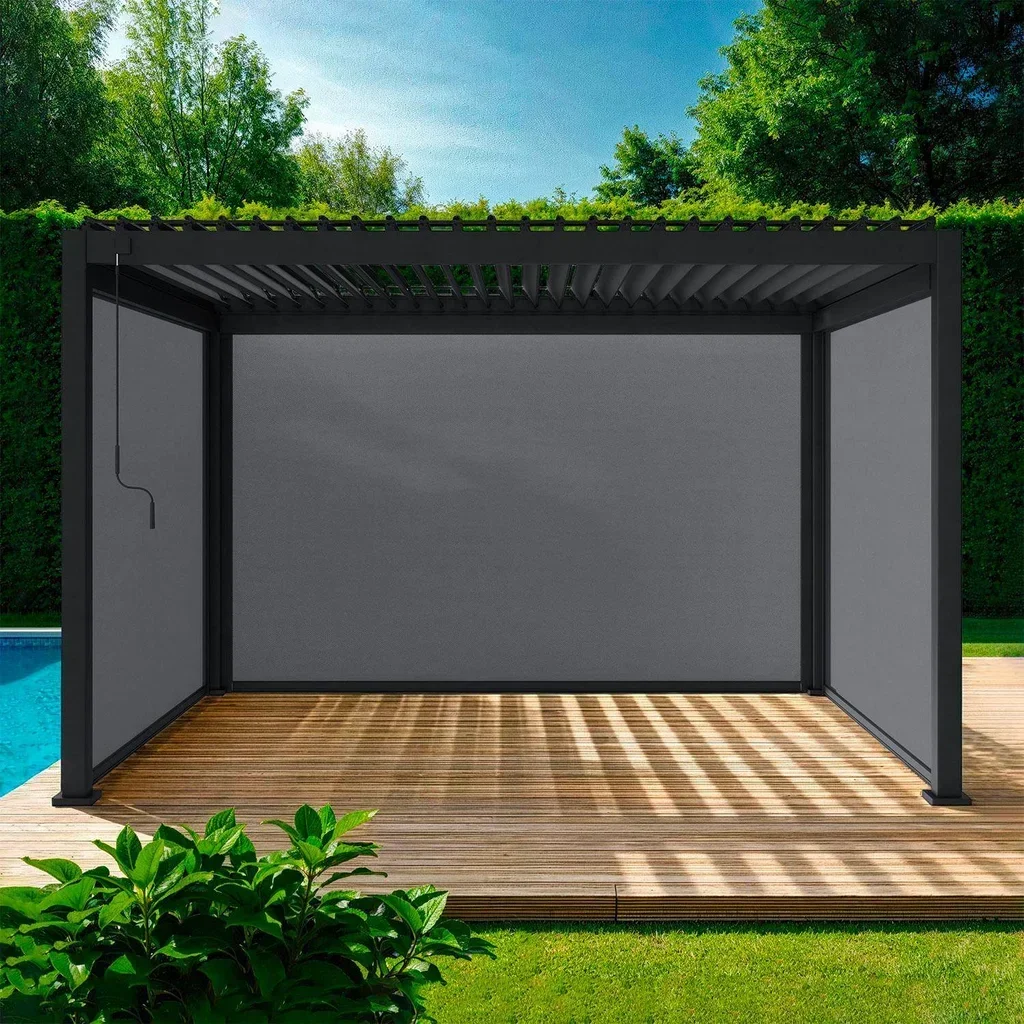 Pergola bioclimatique aluminium 4x3m Triomphe avec stores latéraux